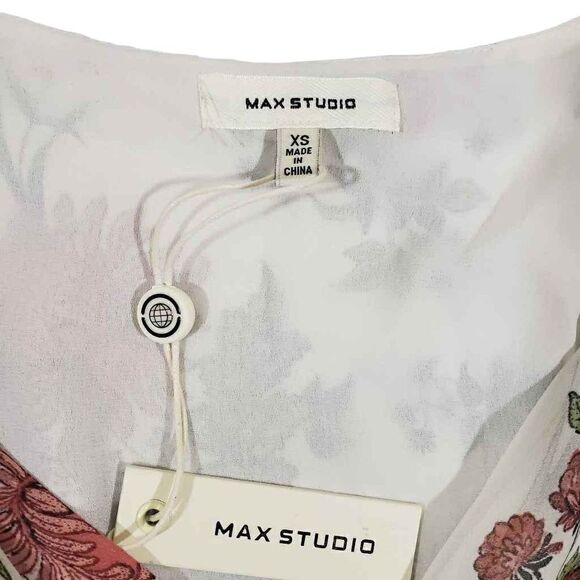 Floral Printed Ruffle Short Sleeve Dress Max Studio XS - Picture 3 of 7